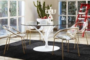 Calligaris Acacia round glass table