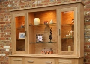 Andrena Elements 6' display top 2 glazed doors with centre open shelves