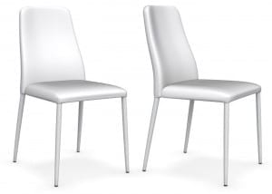 Set of 4 x Calligaris club chairs in white gummy faux leather (1 x set only)