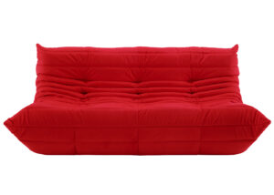 Ligne Roset Large Settee In Alcantara Goya Red