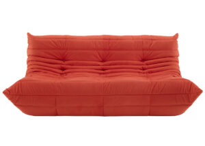 Ligne Roset Large Settee In Alcantara Orange