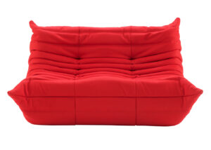 Ligne Roset Small Settee In Alcantara Goya Red