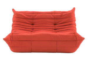 Ligne Roset Small Settee In Alcantara Orange